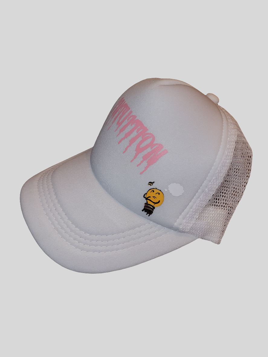 White & pink Intuition  Trucker hat