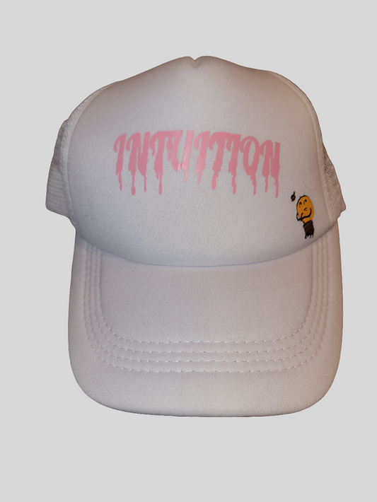 White & pink Intuition  Trucker hat