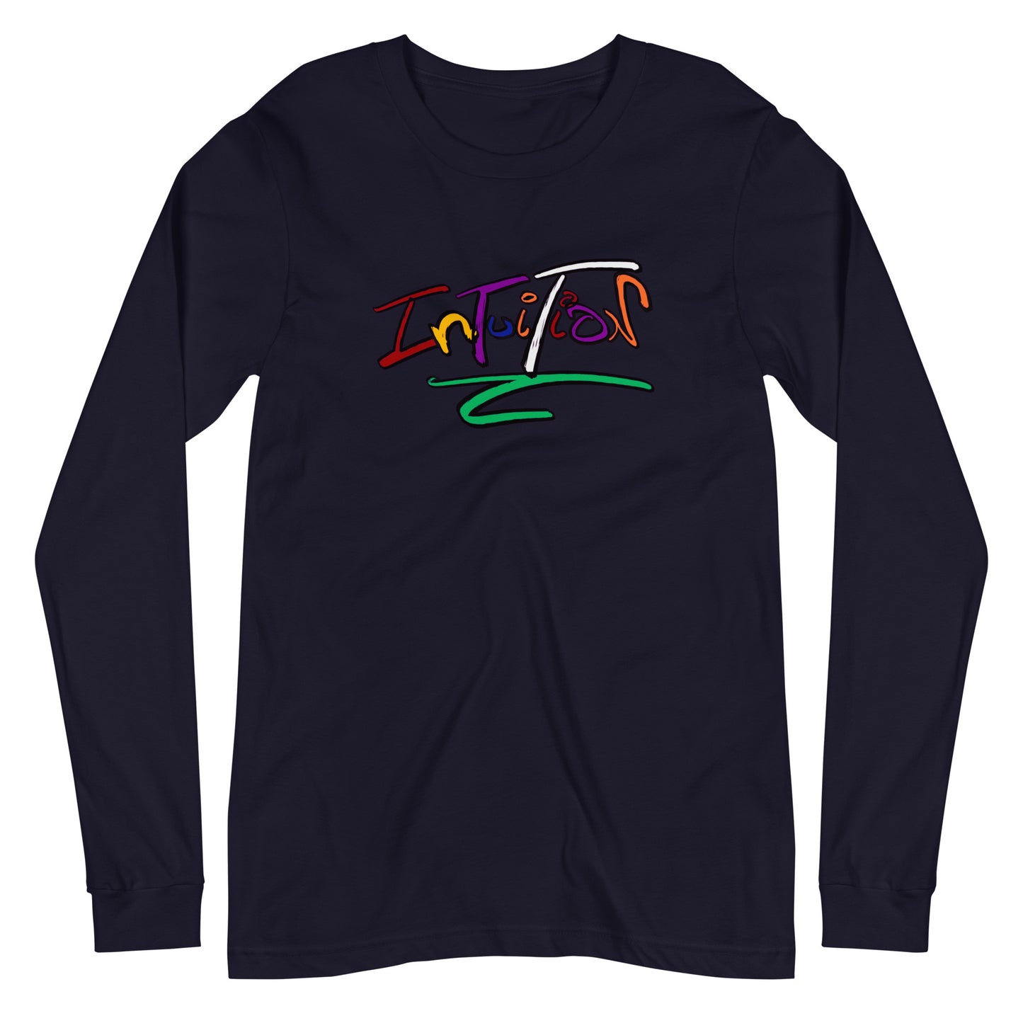 Unisex Intuition script letter Long Sleeve Tee